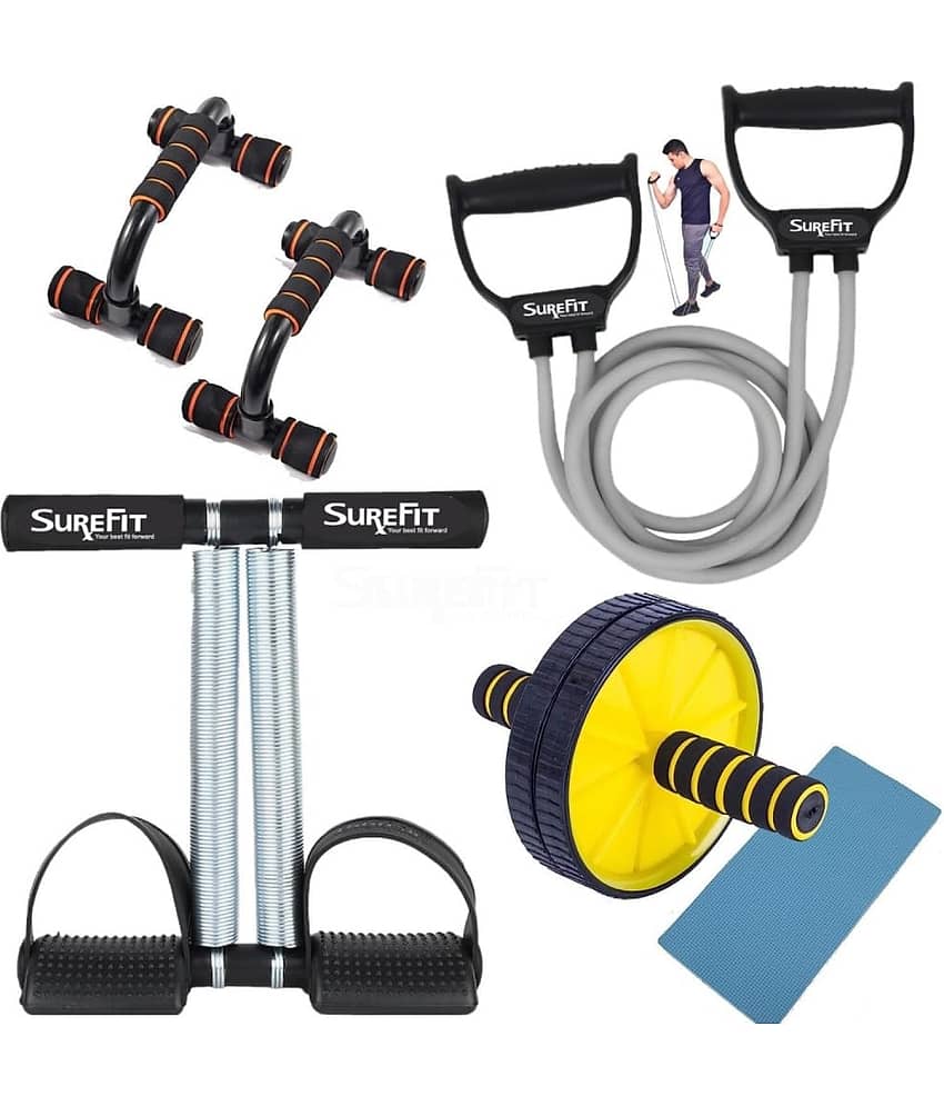 ODDISH EXERCISE-KIT / Full Body Home Workout Equipment Set for Men & Women / Includes Tummy trimmer Double Spring With Comfertable Foam Grip Handle, Resistance Bands, Push-Up Bar & AB Roller / Ideal for Strength Training, Abs, and Cardio - Sports and Fitness Equipment | Buy online on ZillyBuy
