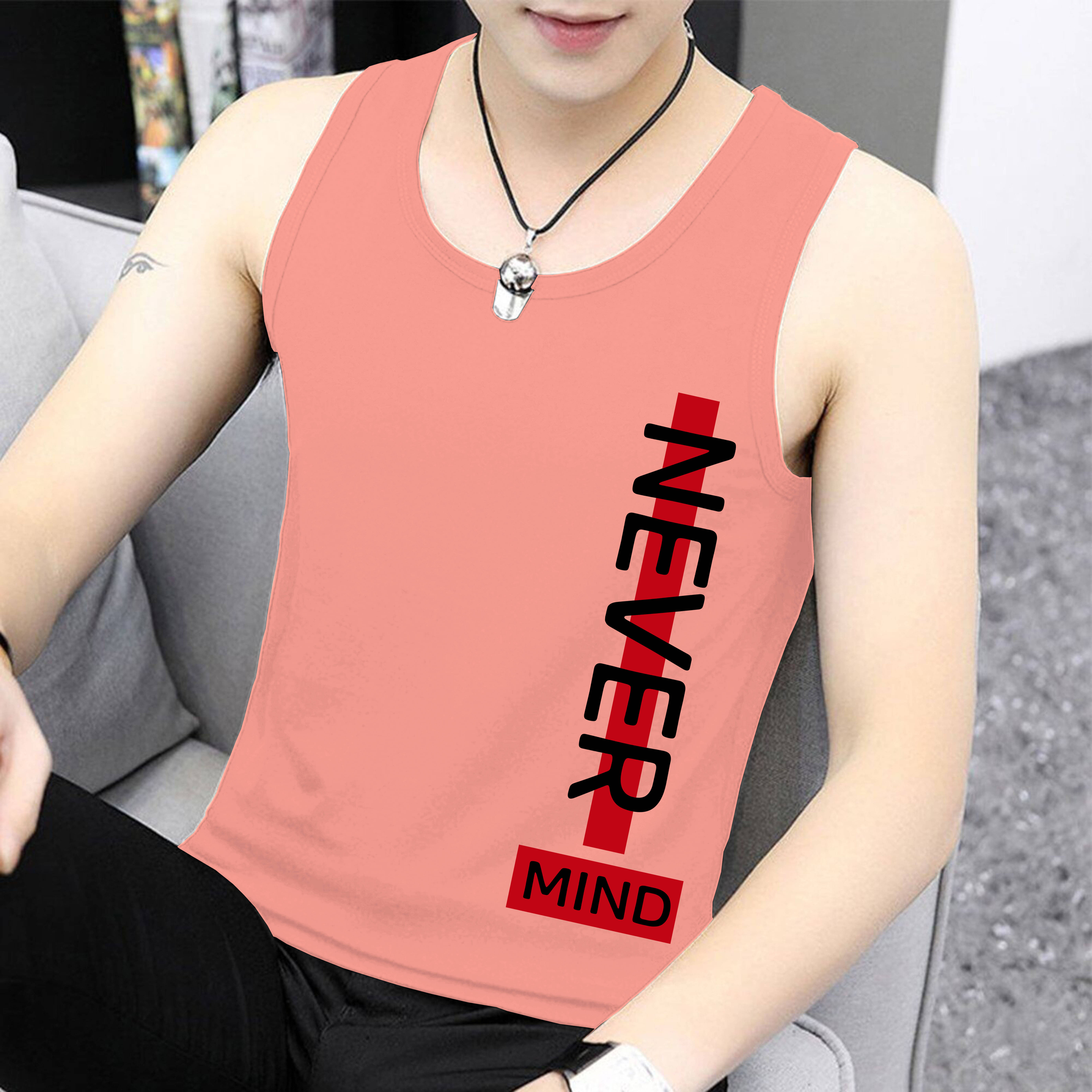     			Parona Pack of 1 Polyester Basic Vest For Men ( Peach )