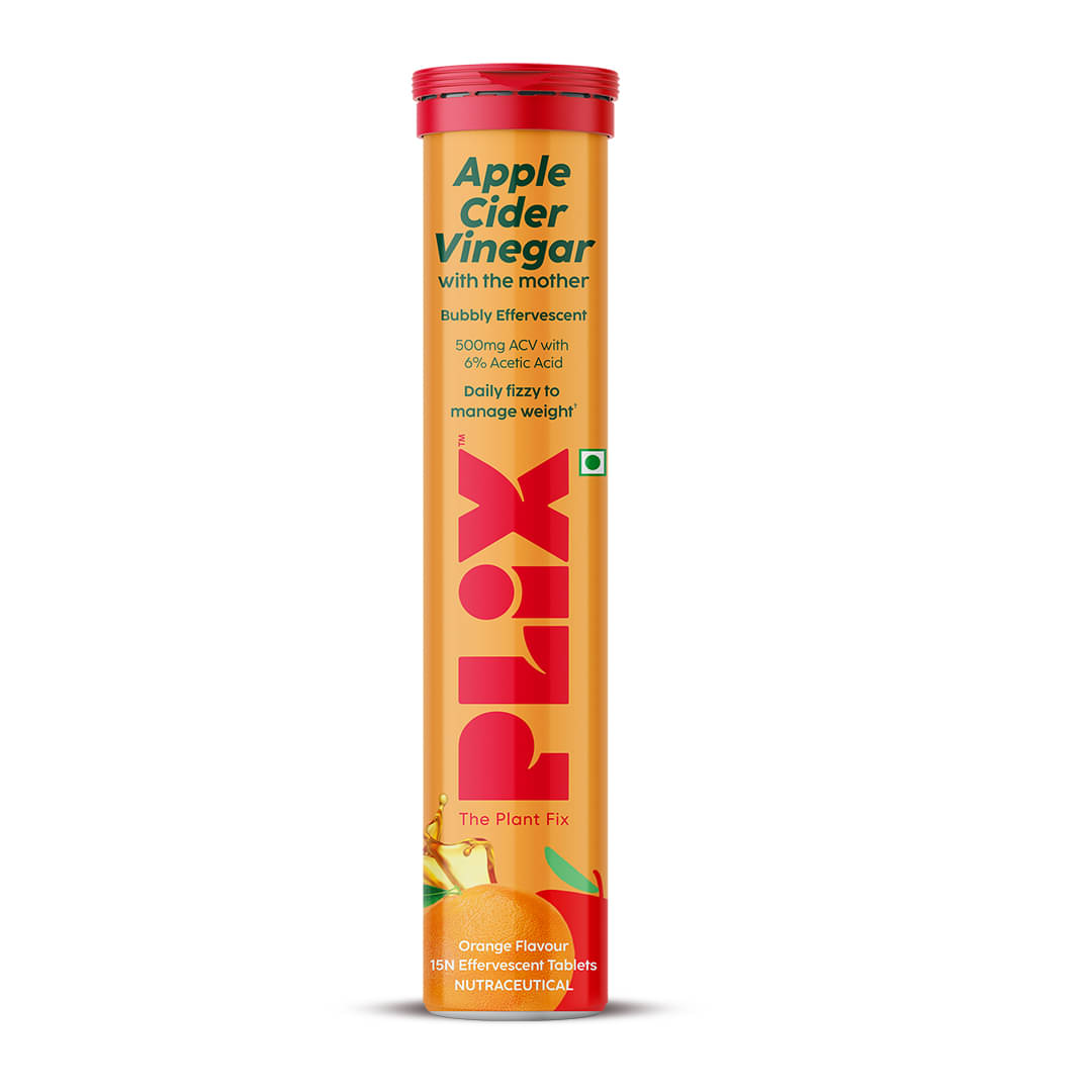 Plix Apple Cider Vinegar 15 Effervescent Tablets Orange Flavour with Vitamin B12 (15 No) Plix Apple Cider Vinegar 15 Effervescent Tablets Orange Flavour with Vitamin B12 (15 No)