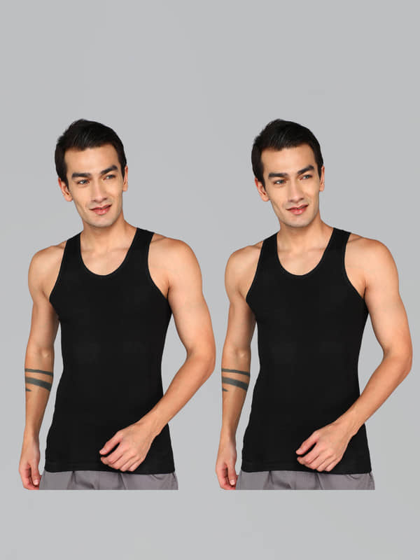 Renox Pack of 2 Cotton Tank For Men ( Black ) - Nightwear & Loungewear | Buy online on ZillyBuy