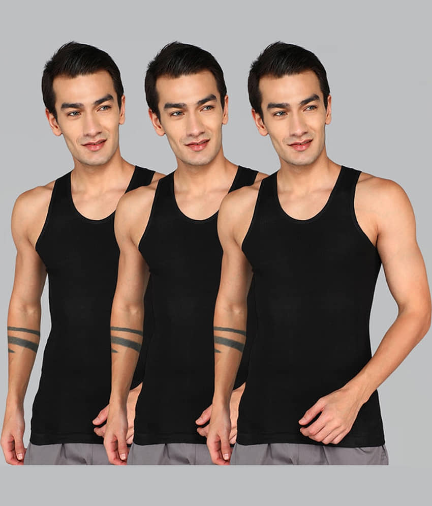 Renox Pack of 3 Cotton Tank For Men ( Black ) - Nightwear & Loungewear | Buy online on ZillyBuy