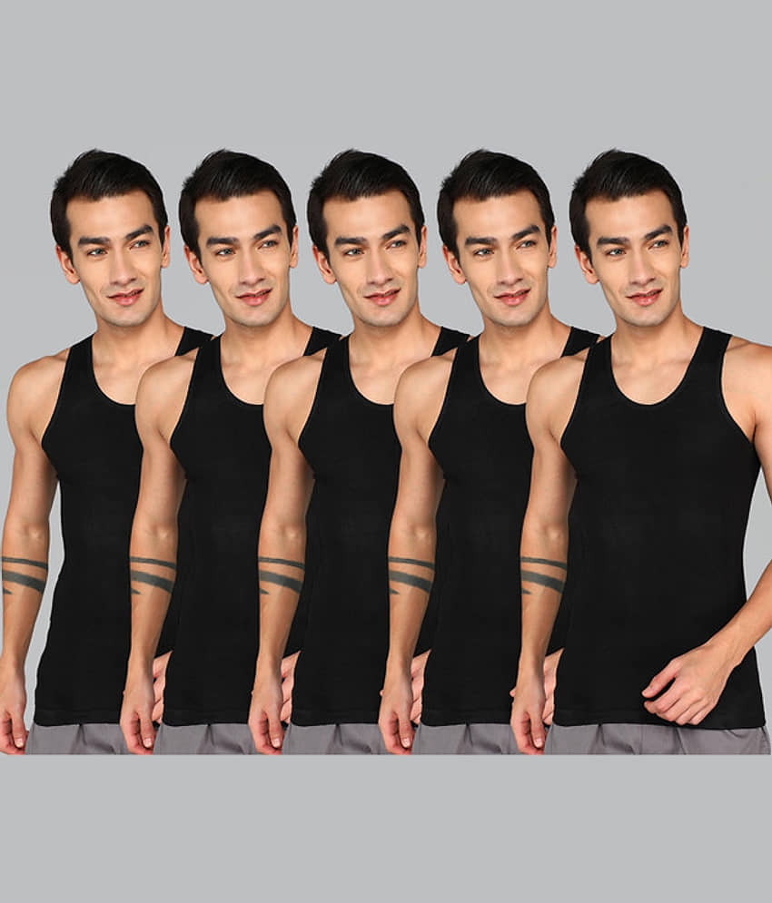 Renox Pack of 5 Cotton Tank For Men ( Black ) - Nightwear & Loungewear | Buy online on ZillyBuy