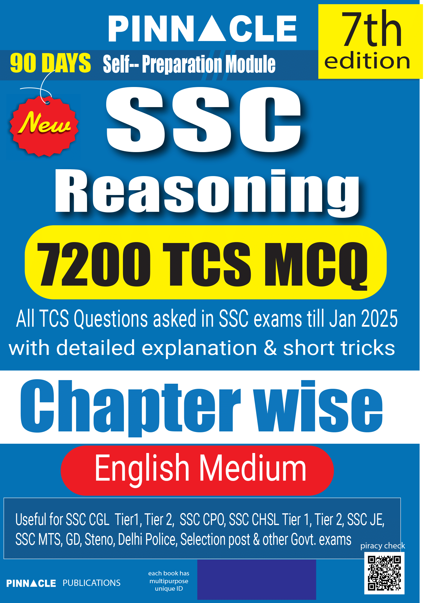 SSC Reasoning 7200 TCS MCQ Chapter-wise with detailed explanation & short tricks | 7th edition | English medium SSC Reasoning 7200 TCS MCQ Chapter-wise with detailed explanation & short tricks | 7th edition | English medium