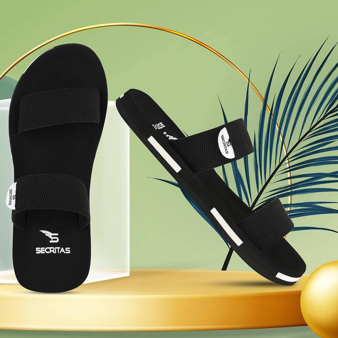     			Secritas Black Men's Daily Slipper