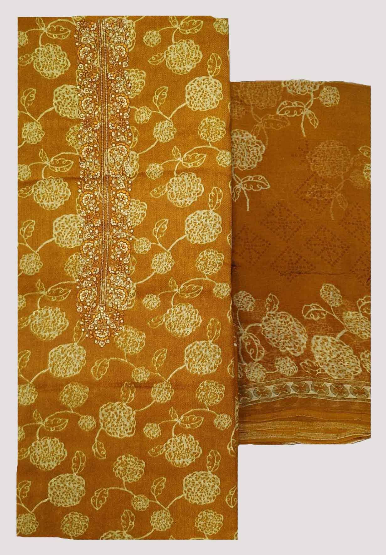     			Soul Essence Unstitched Woollen Printed Dress Material - Yellow ( Pack of 1 )
