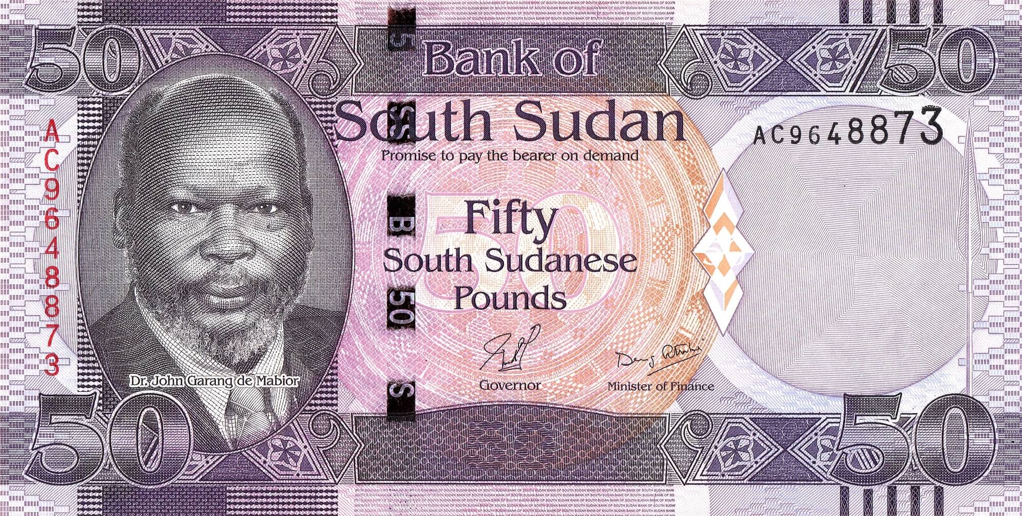     			South Sudan 50 Pounds Top Grade Gem UNC Banknote