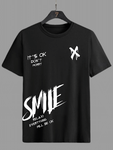 Stylogue Polyester Regular Fit Printed Half Sleeves Men's Round T-Shirt - Black ( Pack of 1 ) Stylogue Polyester Regular Fit Printed Half Sleeves Men's Round T-Shirt - Black ( Pack of 1 )