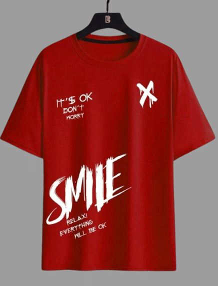     			Stylogue Polyester Regular Fit Printed Half Sleeves Men's Round T-Shirt - Red ( Pack of 1 )