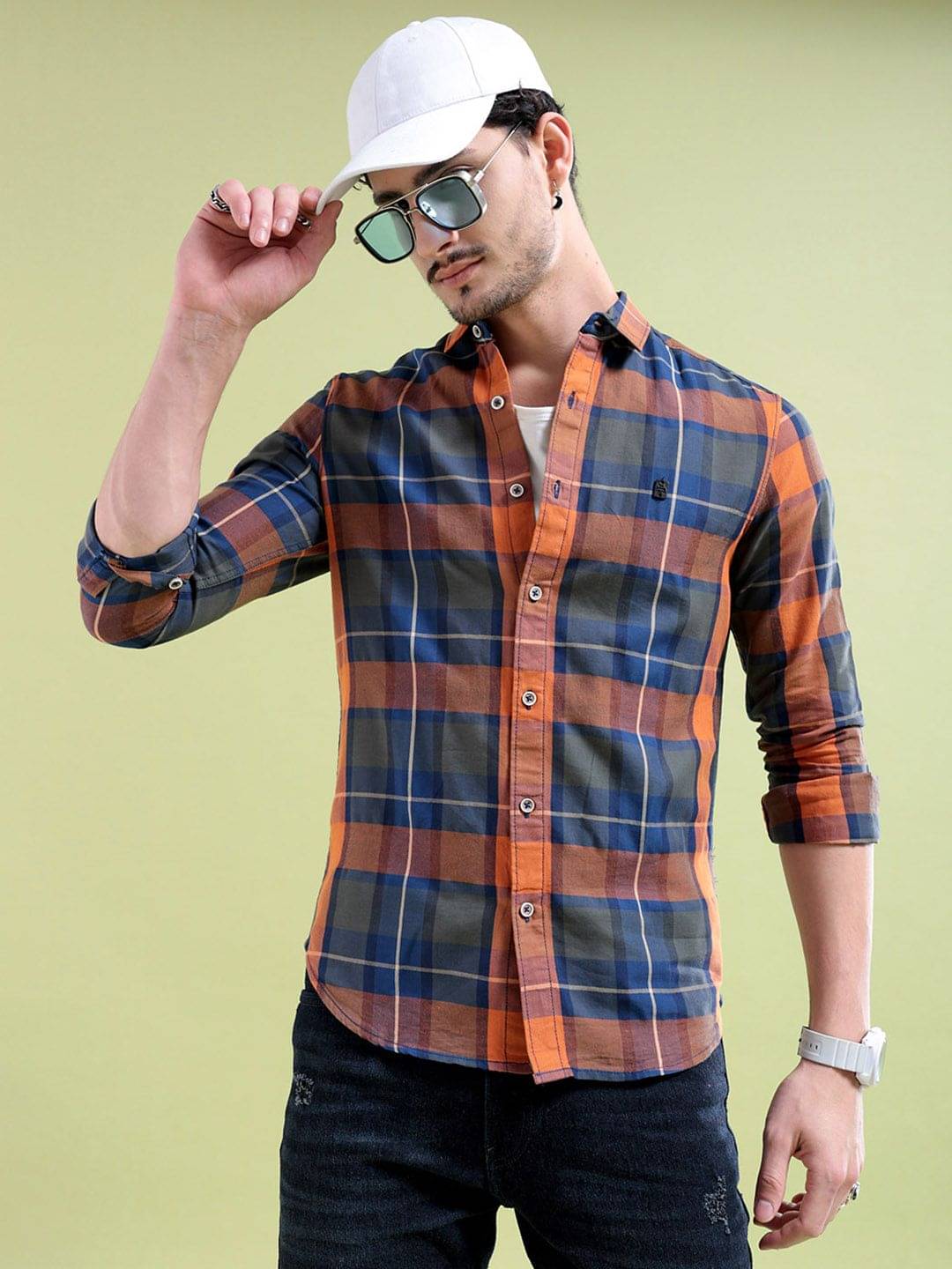 The Indian Garage Co. 100% Cotton Regular Fit Checks Full Sleeves Men's Casual Shirt - Blue ( Pack of 1 ) The Indian Garage Co. 100% Cotton Regular Fit Checks Full Sleeves Men's Casual Shirt - Blue ( Pack of 1 )