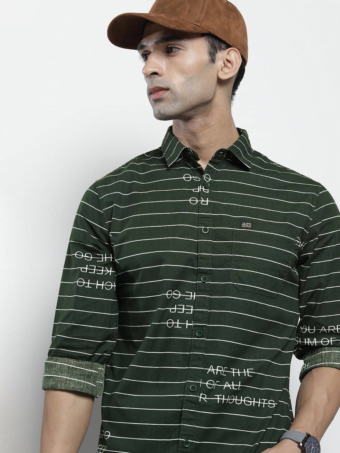 The Indian Garage Co. 100% Cotton Regular Fit Striped Full Sleeves Men's Casual Shirt - Green ( Pack of 1 ) The Indian Garage Co. 100% Cotton Regular Fit Striped Full Sleeves Men's Casual Shirt - Green ( Pack of 1 )