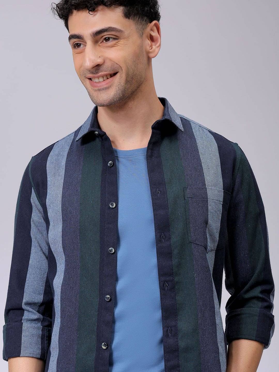 The Indian Garage Co. 100% Cotton Slim Fit Striped Full Sleeves Men's Casual Shirt - Blue ( Pack of 1 ) The Indian Garage Co. 100% Cotton Slim Fit Striped Full Sleeves Men's Casual Shirt - Blue ( Pack of 1 )