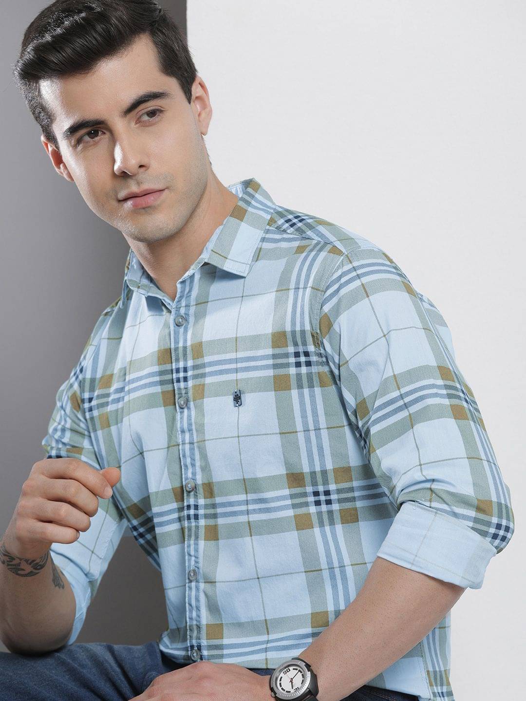 The Indian Garage Co. 100% Cotton Regular Fit Checks Full Sleeves Men's Casual Shirt - Blue ( Pack of 1 ) The Indian Garage Co. 100% Cotton Regular Fit Checks Full Sleeves Men's Casual Shirt - Blue ( Pack of 1 )