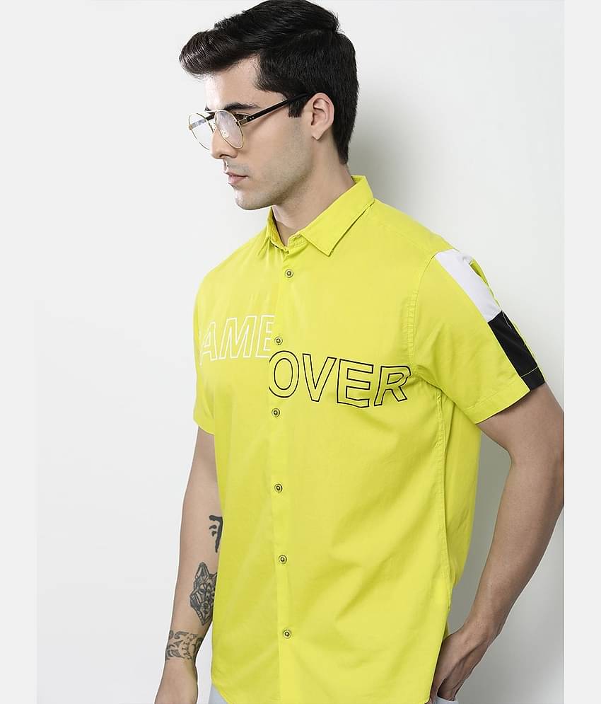 The Indian Garage Co. 100% Cotton Regular Fit Printed Half Sleeves Men's Casual Shirt - Green ( Pack of 1 )