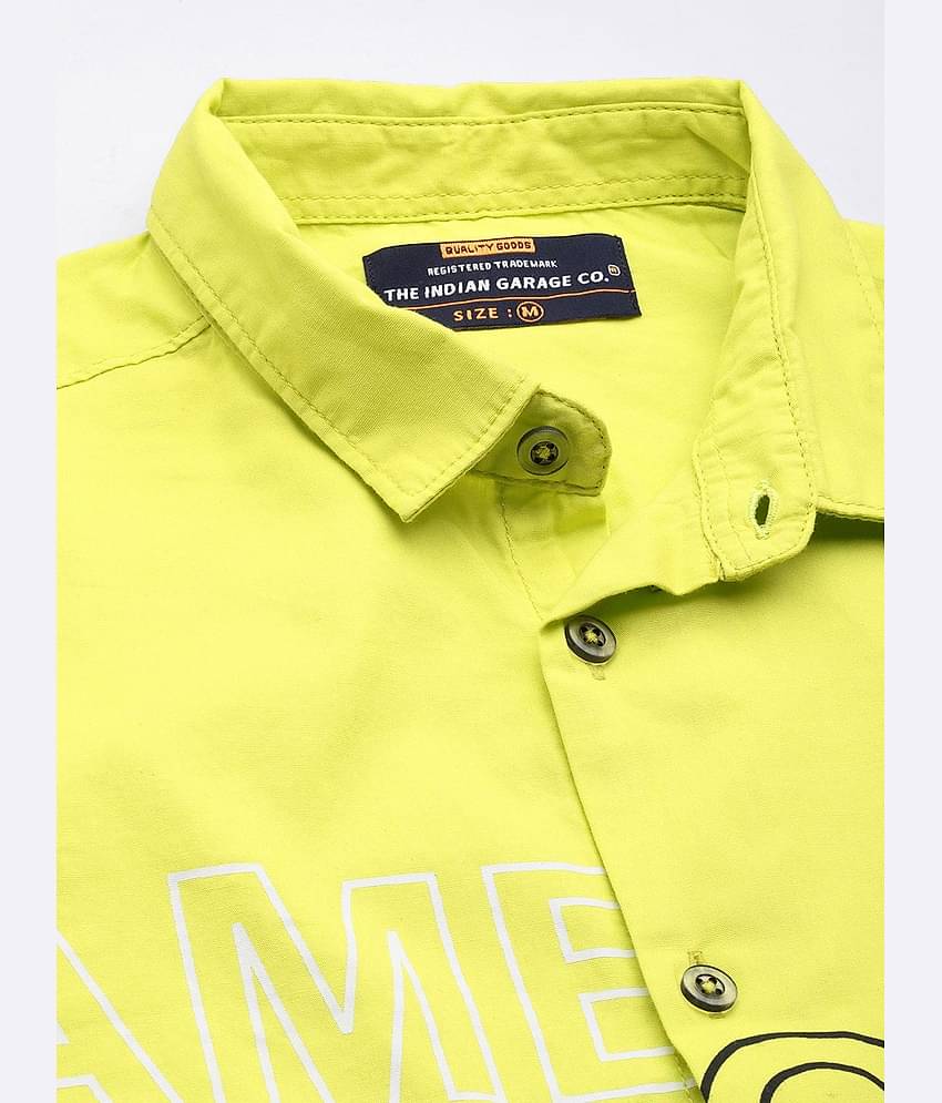 The Indian Garage Co. 100% Cotton Regular Fit Printed Half Sleeves Men's Casual Shirt - Green ( Pack of 1 )