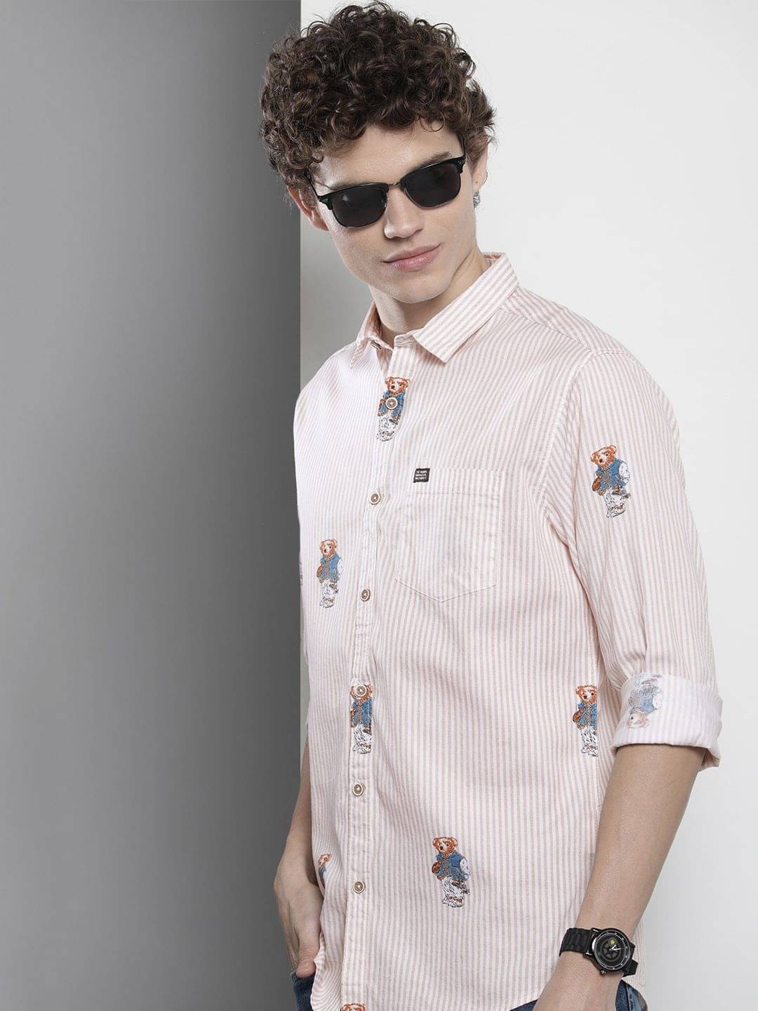     			The Indian Garage Co. 100% Cotton Regular Fit Printed Full Sleeves Men's Casual Shirt - Beige ( Pack of 1 )