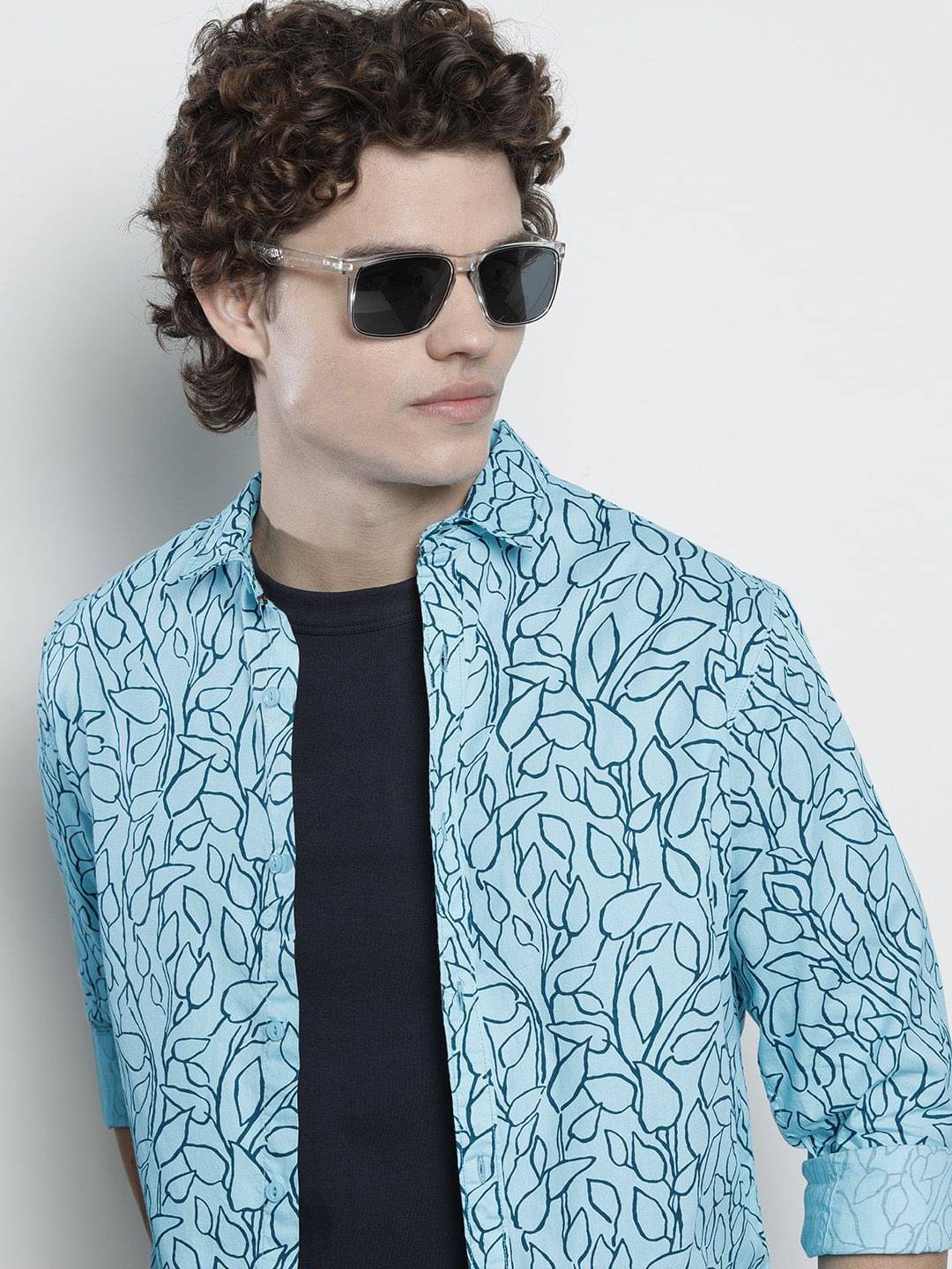     			The Indian Garage Co. 100% Cotton Regular Fit Printed Full Sleeves Men's Casual Shirt - Blue ( Pack of 1 )