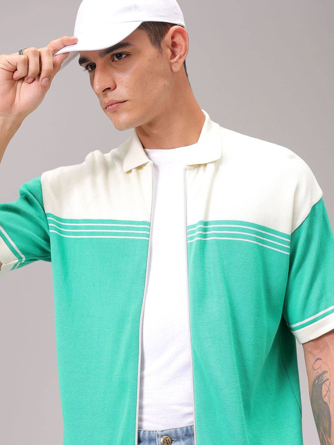 The Indian Garage Co. 100% Cotton Relaxed Fit Striped Half Sleeves Men's Casual Shirt - Green ( Pack of 1 ) The Indian Garage Co. 100% Cotton Relaxed Fit Striped Half Sleeves Men's Casual Shirt - Green ( Pack of 1 )