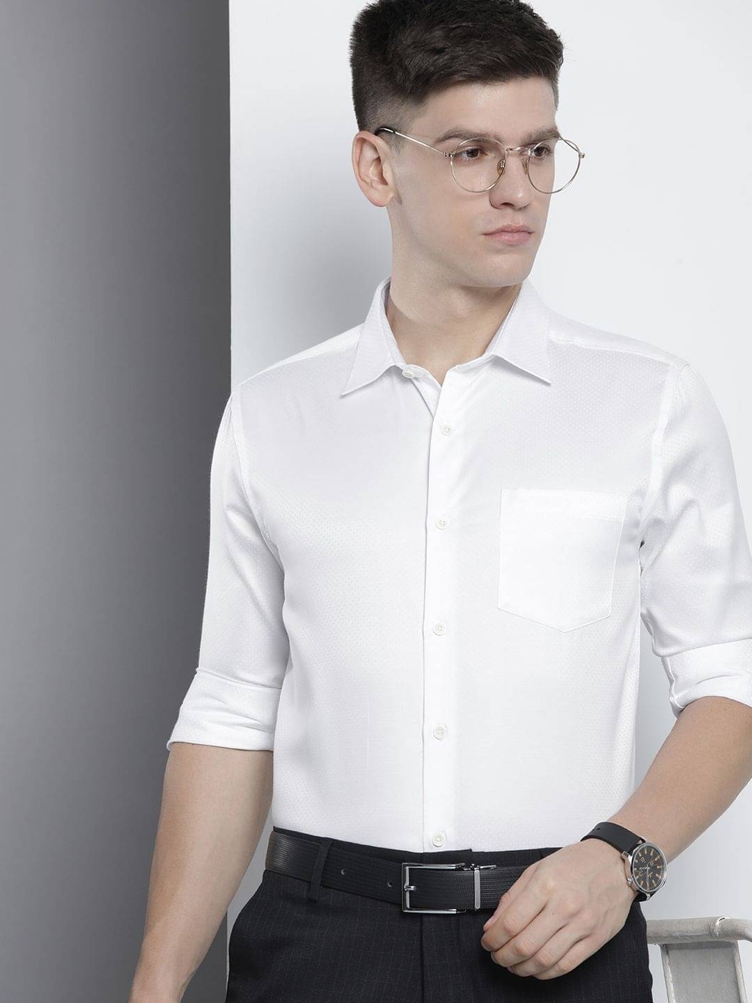     			The Indian Garage Co. Poly Cotton Slim Fit Full Sleeves Men's Formal Shirt - White ( Pack of 1 )