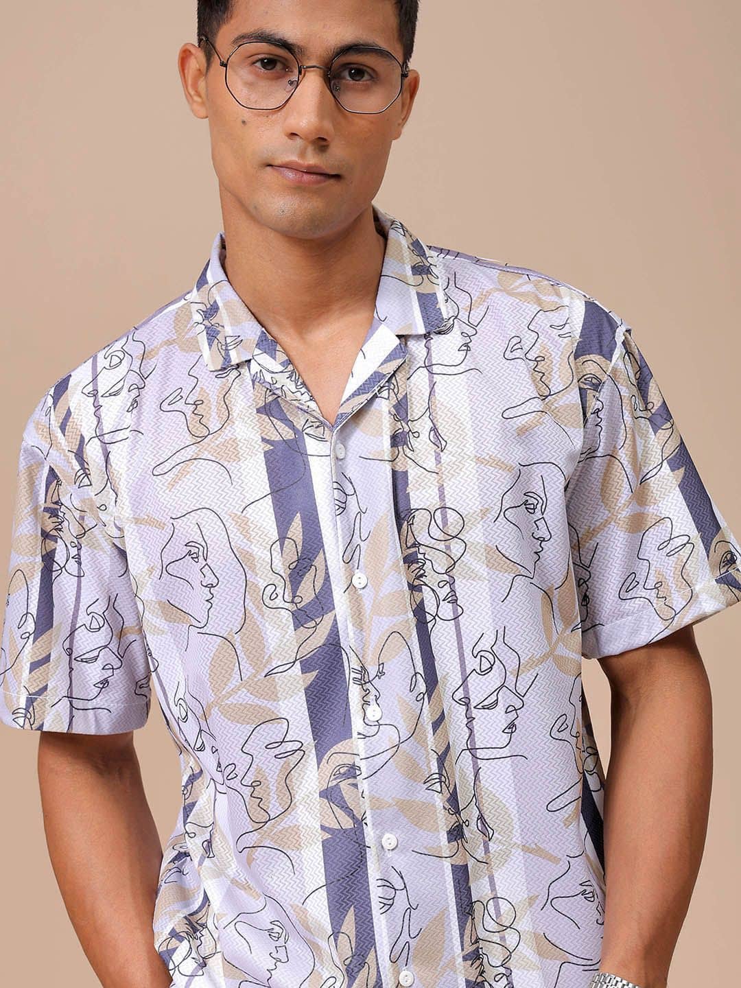 The Indian Garage Co. Polyester Relaxed Fit Printed Half Sleeves Men's Casual Shirt - Grey ( Pack of 1 )