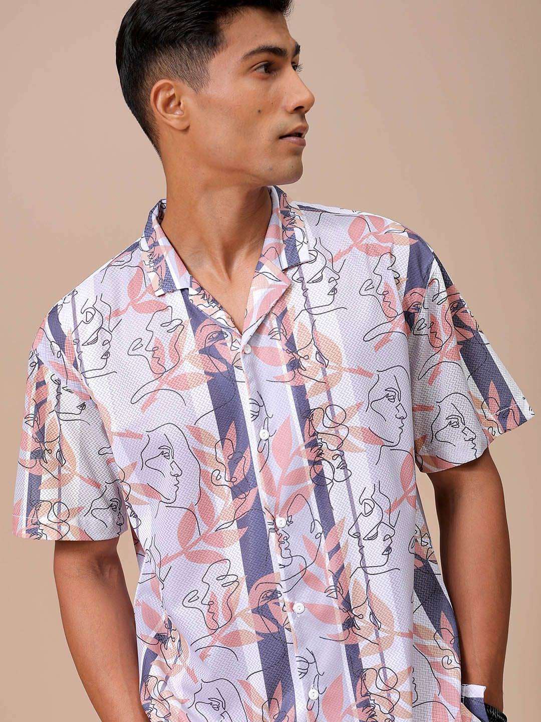     			The Indian Garage Co. Polyester Relaxed Fit Printed Half Sleeves Men's Casual Shirt - Purple ( Pack of 1 )