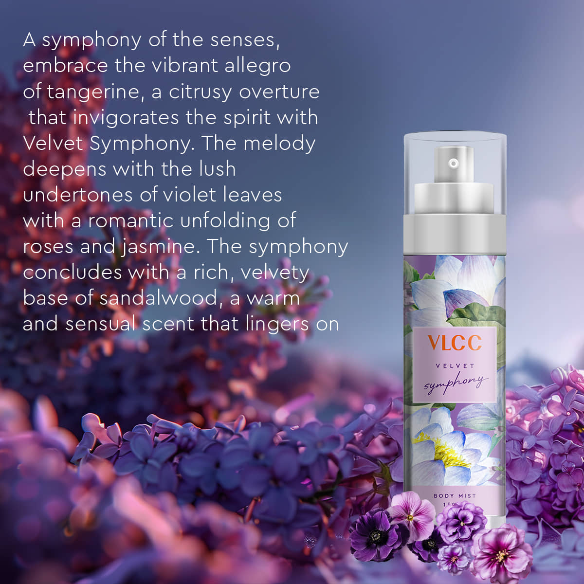 VLCC Body Mist Fragrance- Velvet Symphony Long lasting scent