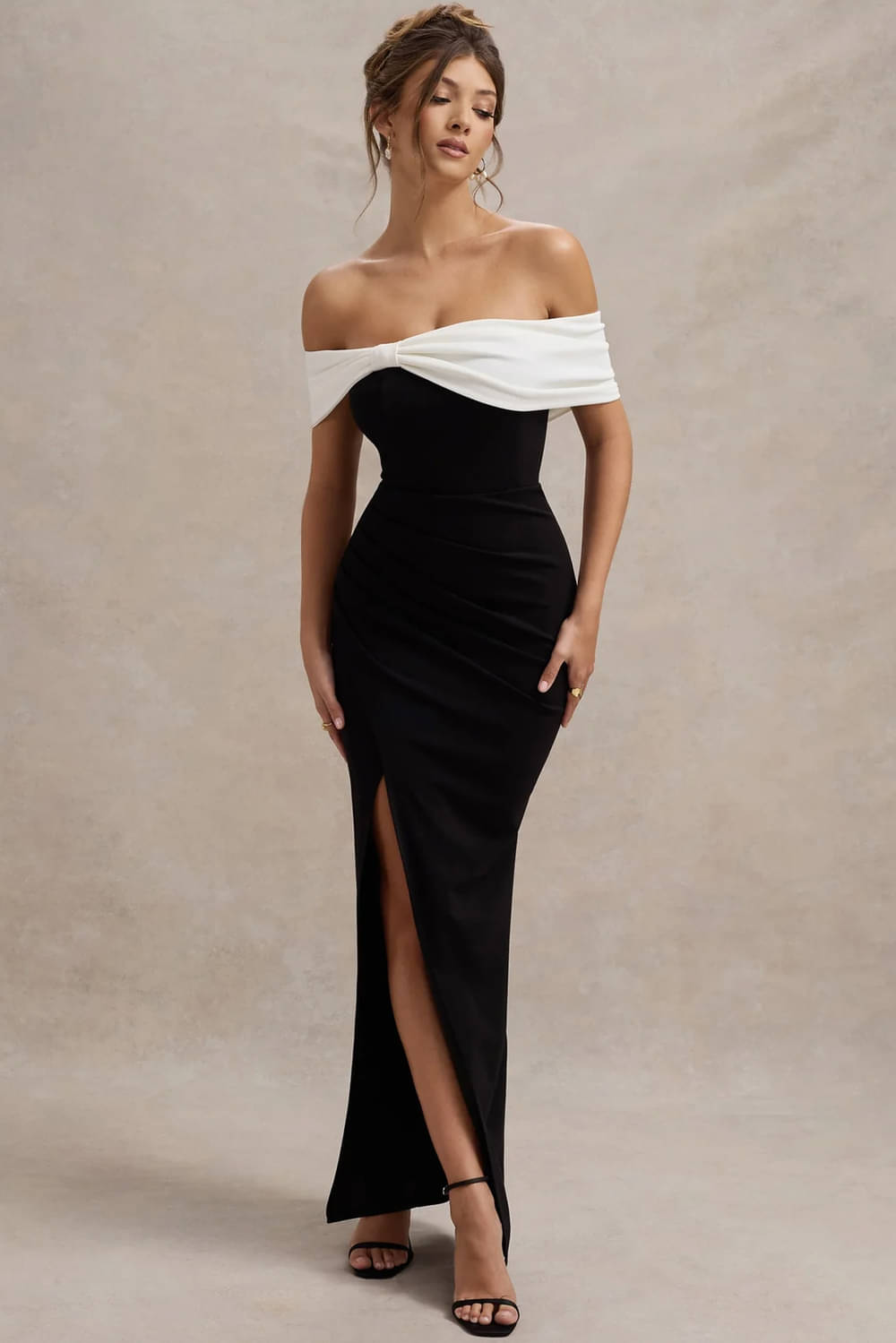 clafoutis Women Lycra Colorblock Side Slit Dress ( Black )     			clafoutis Women Lycra Colorblock Side Slit Dress ( Black )