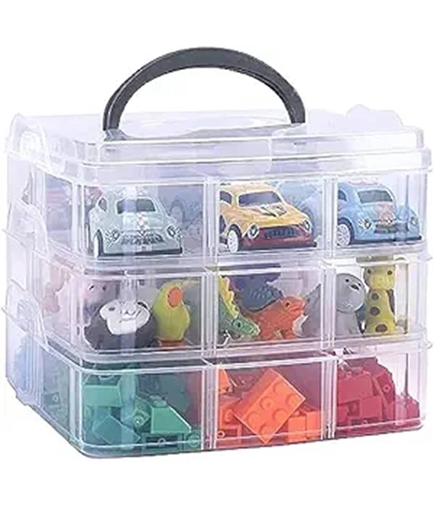 3 Layer 18 Grid Transparent Make Up/Cosmetic/Jewellery Storage Compact Box Set Of 1 Pic - Jewellery Sets | Buy online on ZillyBuy
