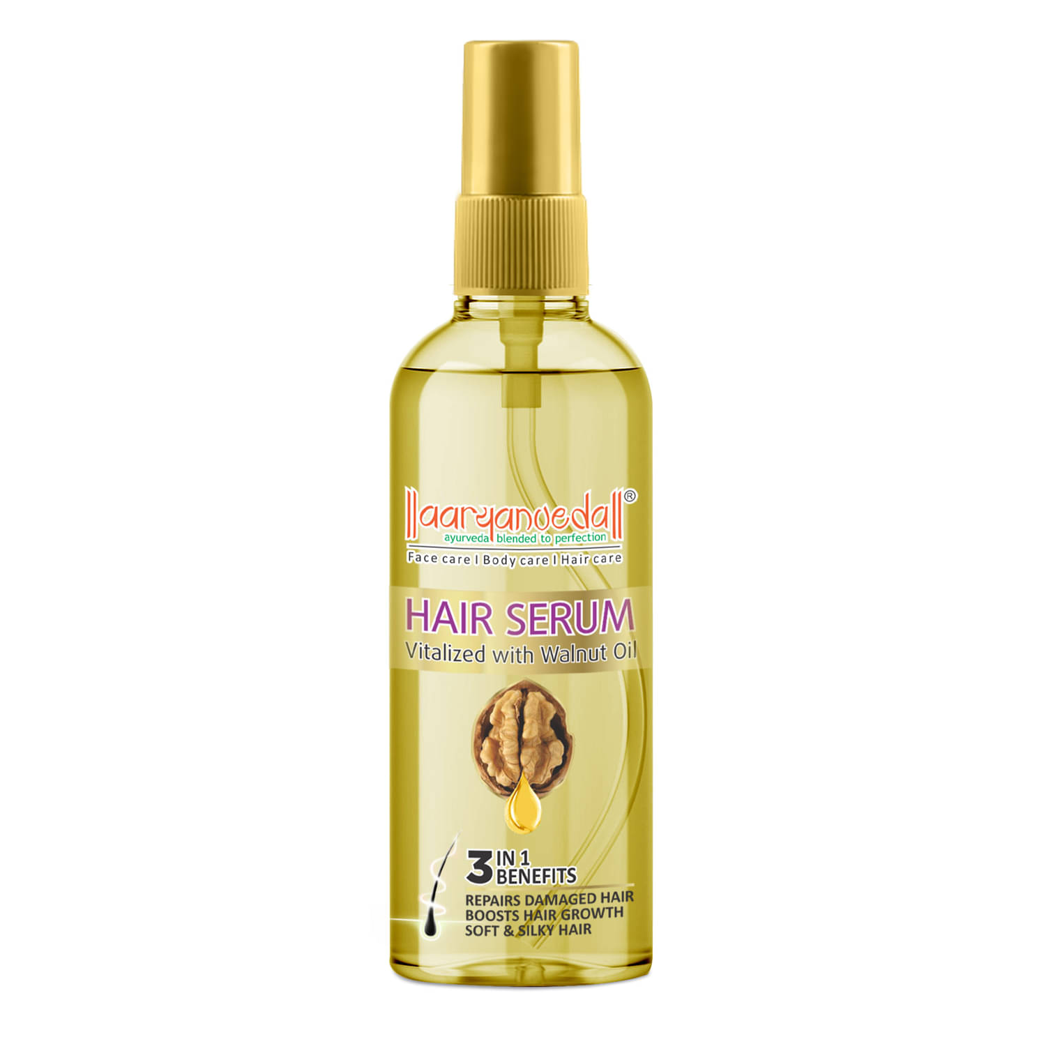 Aaryanveda Vitalized Hair Serum with Walnut Oil for Nourishing & Frizz Control ,100 ml (Pack of 1) Aaryanveda Vitalized Hair Serum with Walnut Oil for Nourishing & Frizz Control ,100 ml (Pack of 1)