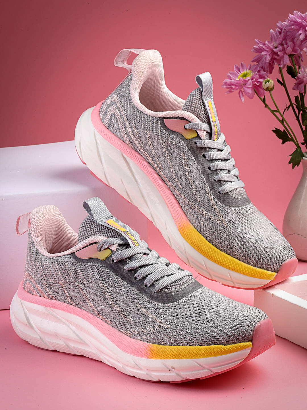 Action - Gray Women's Running Shoes Action - Gray Women's Running Shoes
