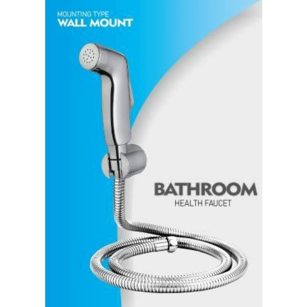 BATHBLISS ABS Aris Health Faucet with 1m Hose Pipe and Hook Plastic(ABS) Health Faucet (Water Sprayer)     			BATHBLISS ABS Aris Health Faucet with 1m Hose Pipe and Hook Plastic(ABS) Health Faucet (Water Sprayer)