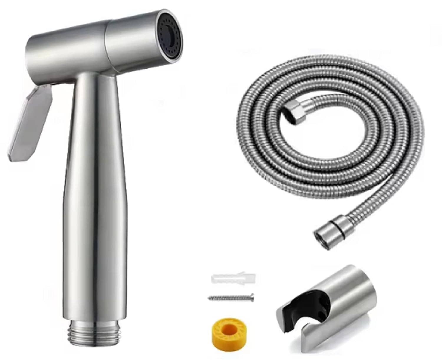 BATHBLISS SS-304 Grade Health Faucet with 1m HosePipe & Hook Stainless Steel Health Faucet (Water Sprayer)