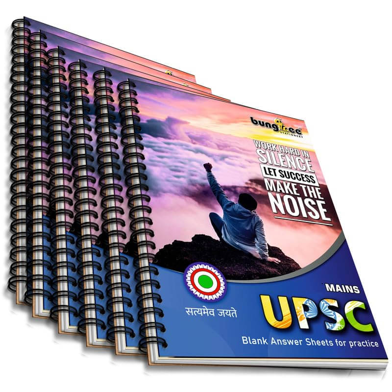 Bungbee UPSC Mains Answer Writing Copy Booklet- Design 5, 320 Pages/160 Sheets per Book A4 Notebook Unruled (Pack of 6) Bungbee UPSC Mains Answer Writing Copy Booklet- Design 5, 320 Pages/160 Sheets per Book A4 Notebook Unruled (Pack of 6)