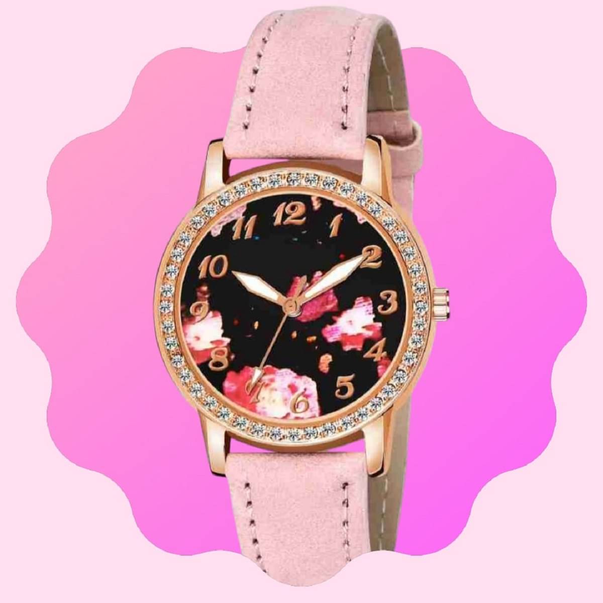     			Cosmic Pink Leather Analog Womens Watch