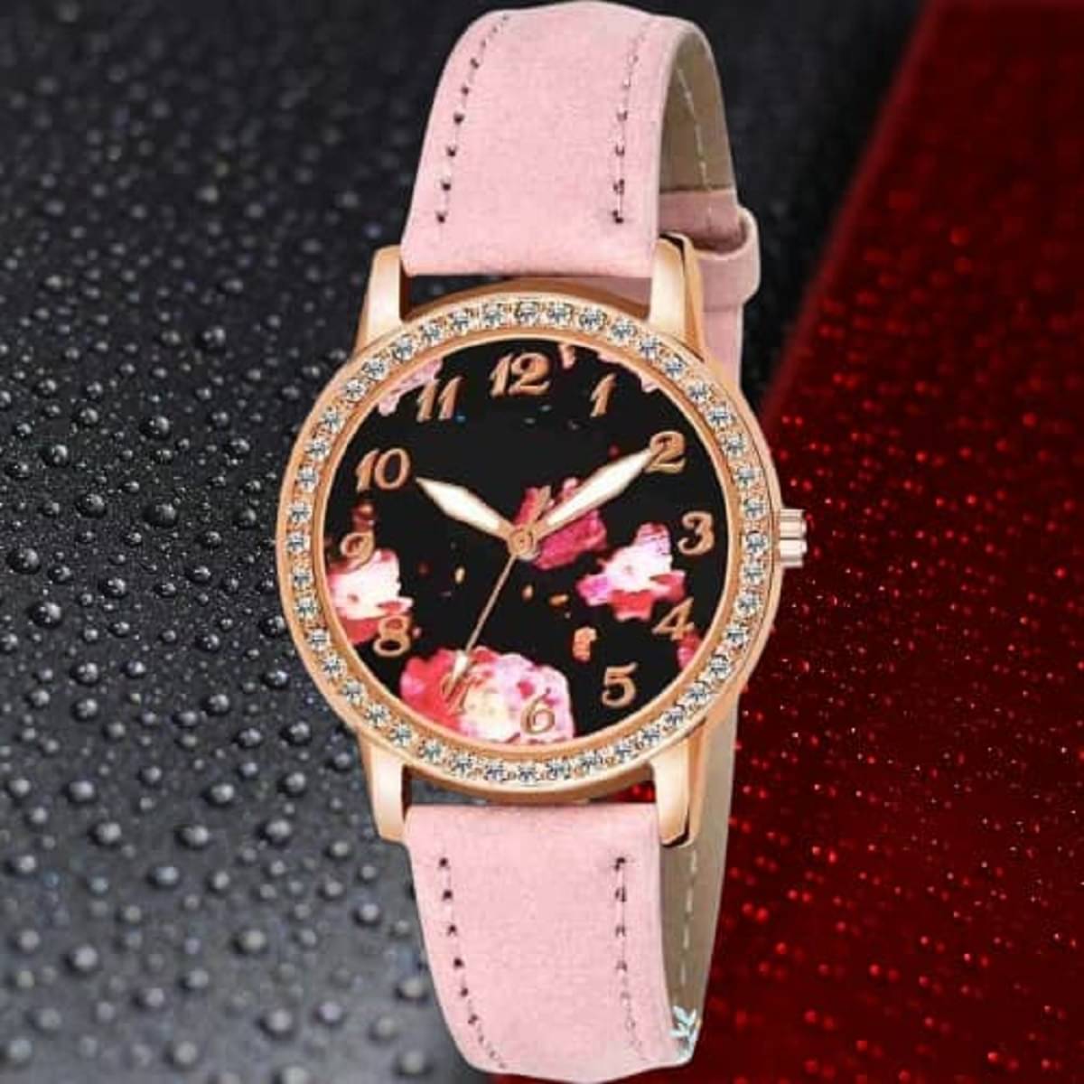    			DECLASSE Pink Leather Analog Womens Watch