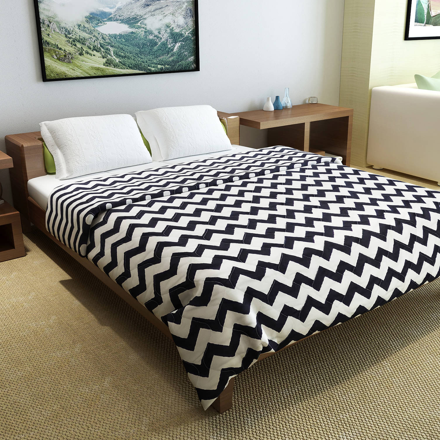     			DIVINE CASA Microfiber Abstract Double Size Comforter ( 254 x 230 cm ) - Gray ( Pack of 1 )