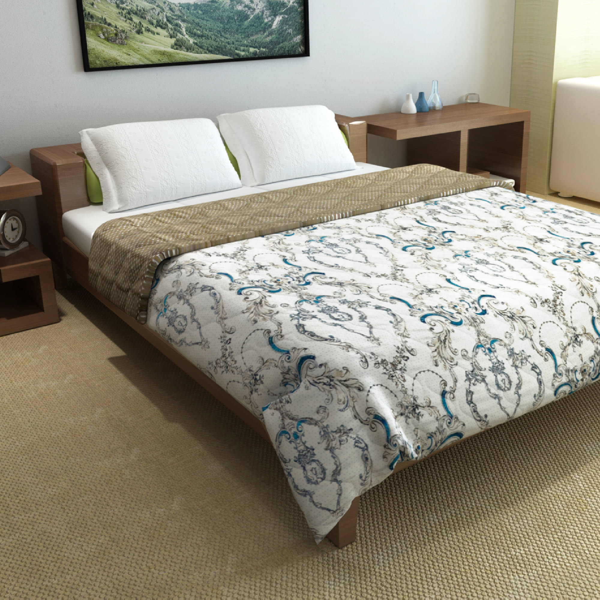 DIVINE CASA Microfiber Abstract Double Size Comforter ( 254 x 230 cm ) - Beige ( Pack of 1 ) DIVINE CASA Microfiber Abstract Double Size Comforter ( 254 x 230 cm ) - Beige ( Pack of 1 )