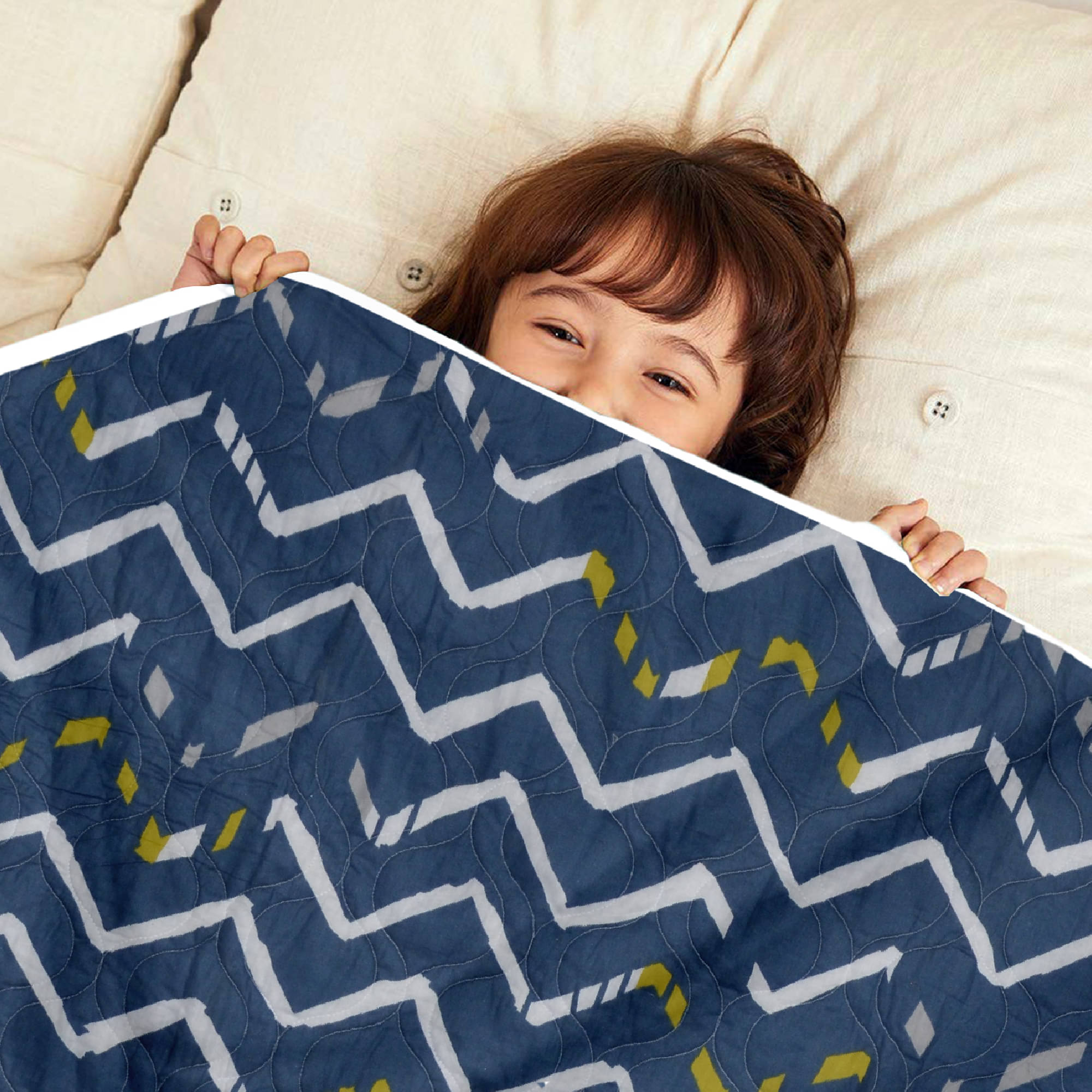     			DIVINE CASA Microfiber Abstract Single Size Comforter ( 135 x 100 cm ) - Blue ( Pack of 1 )