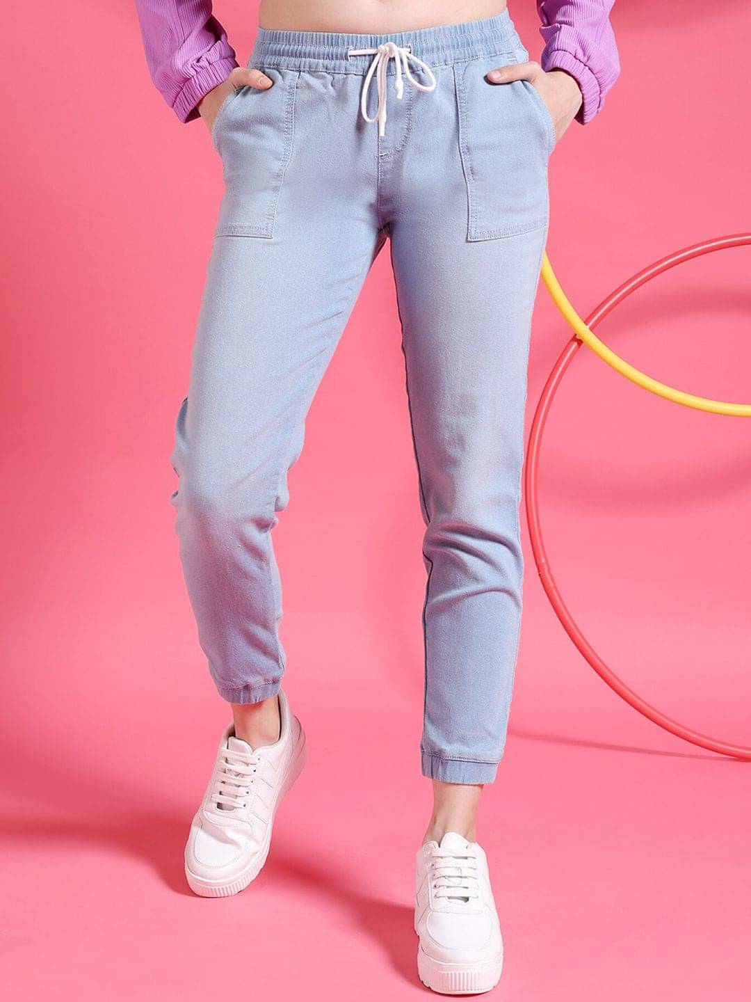     			Freehand Pack of 1 Cotton Blend Regular Women's Joggers ( Blue )