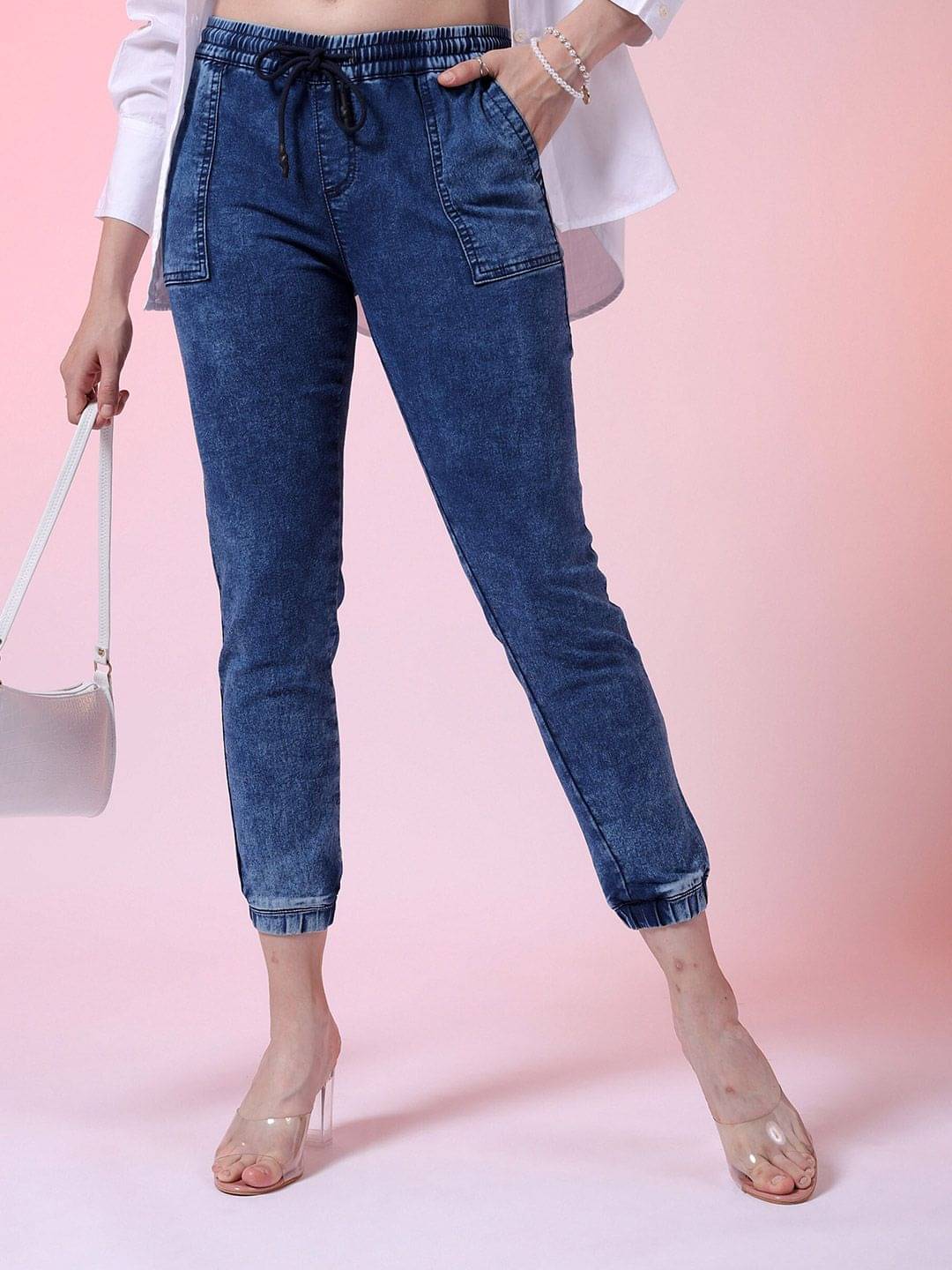     			Freehand Pack of 1 Cotton Blend Regular Women's Joggers ( Blue )
