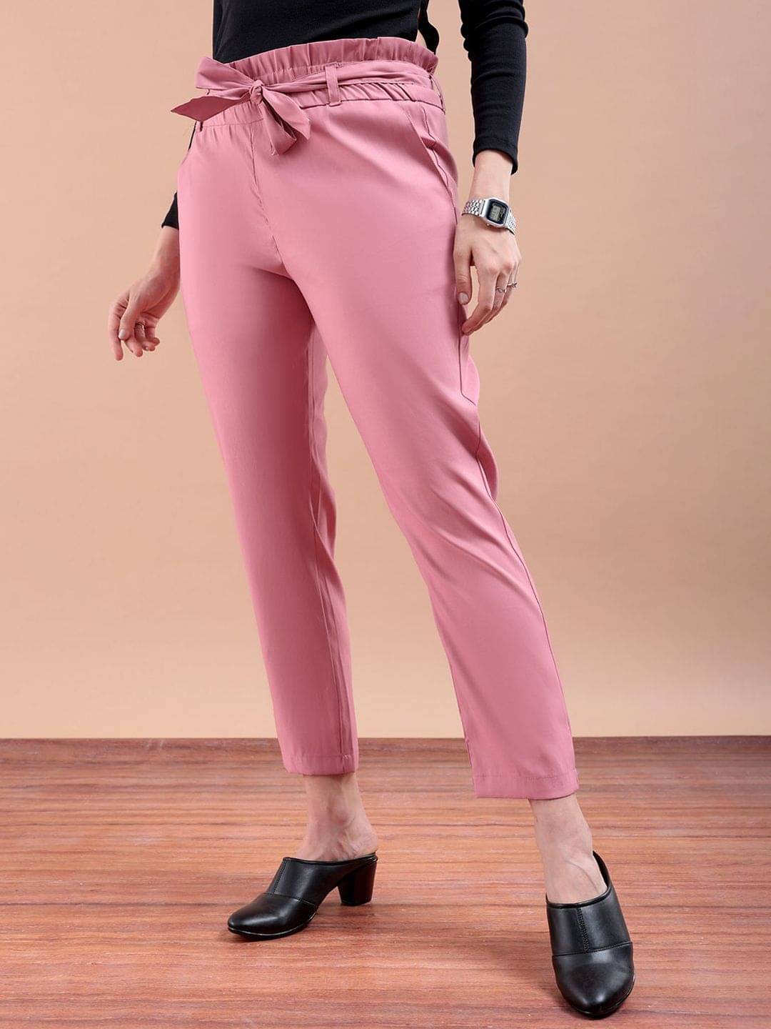     			Freehand Pack of 1 Elastane Slim Women's Casual Pants ( Pink )