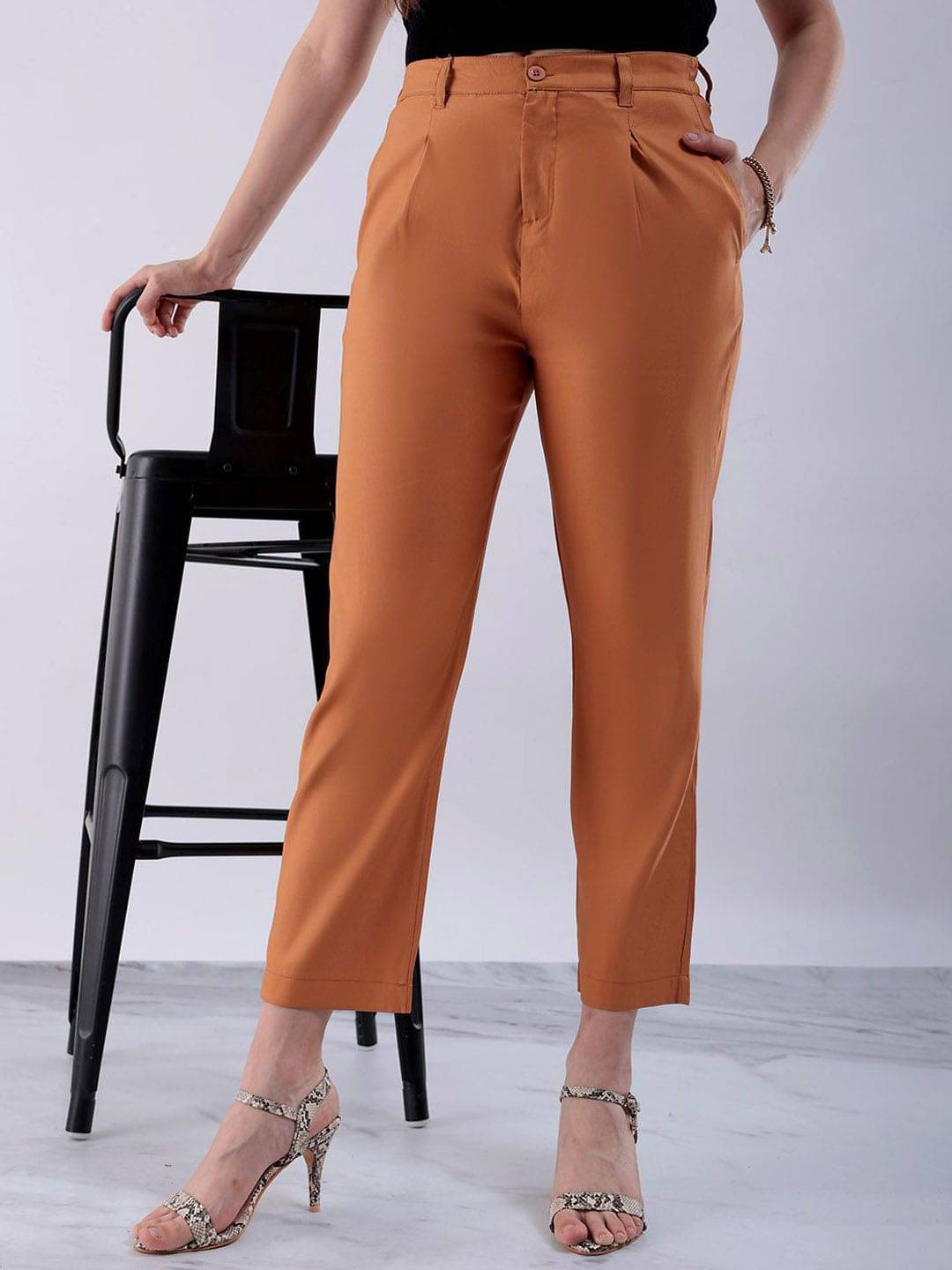     			Freehand Pack of 1 Elastane Straight Women's Casual Pants ( Yellow )