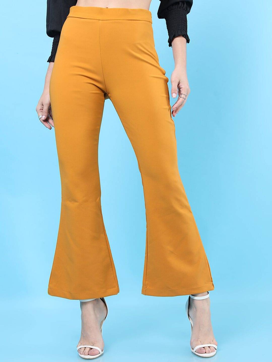     			Freehand Pack of 1 Polyester Flared Women's Bootcut Pants ( Mustard )