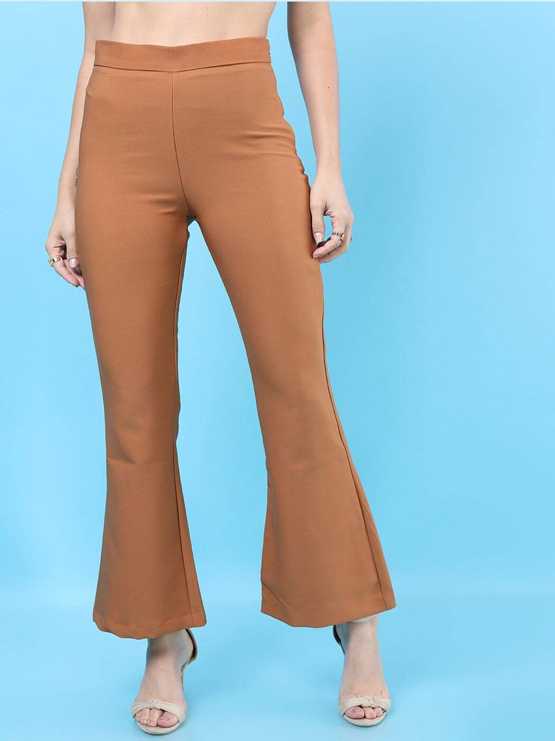     			Freehand Pack of 1 Polyester Flared Women's Bootcut Pants ( Tan )