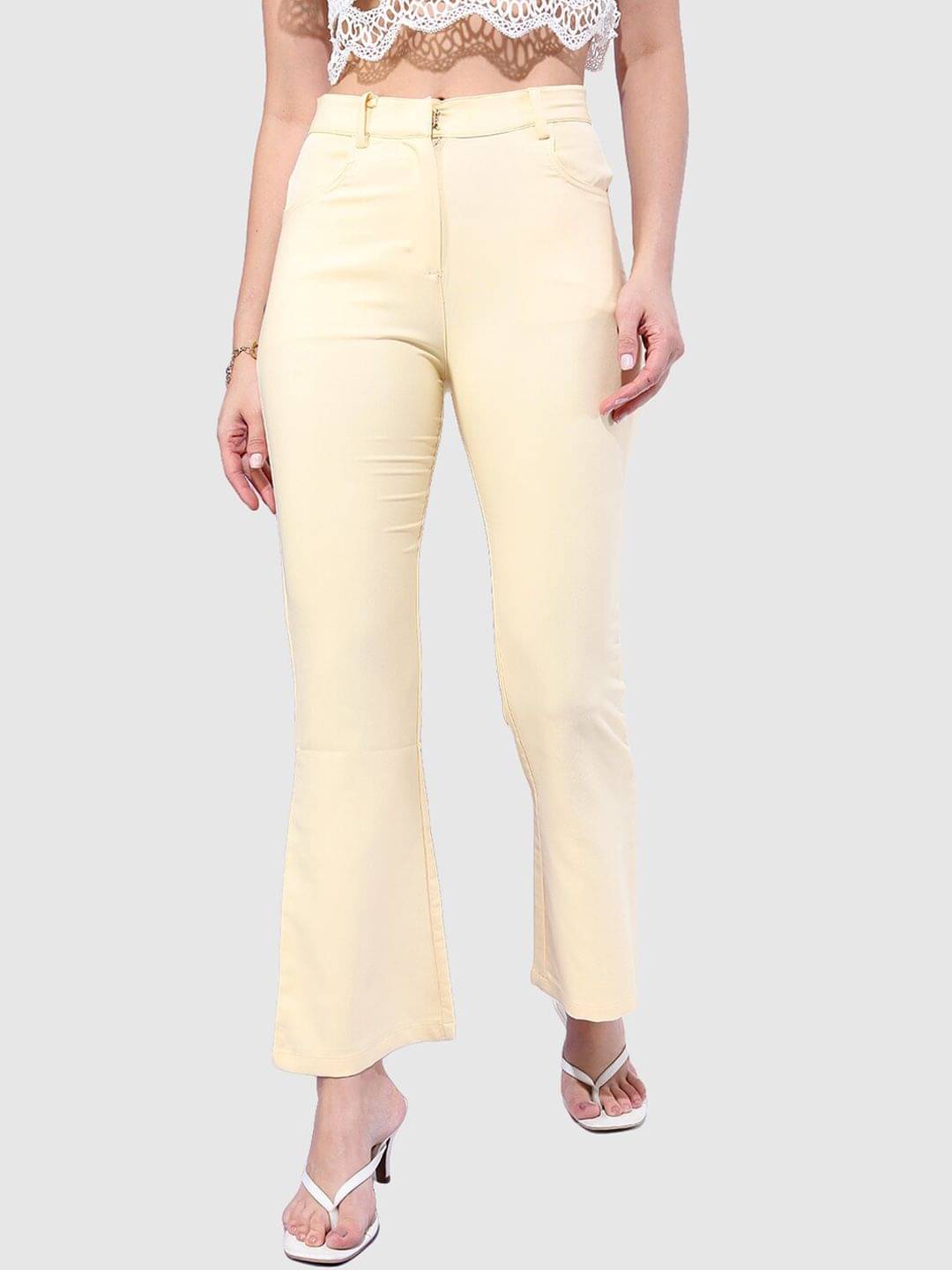     			Freehand Pack of 1 Polyester Bootcut Women's Bootcut Pants ( Yellow )
