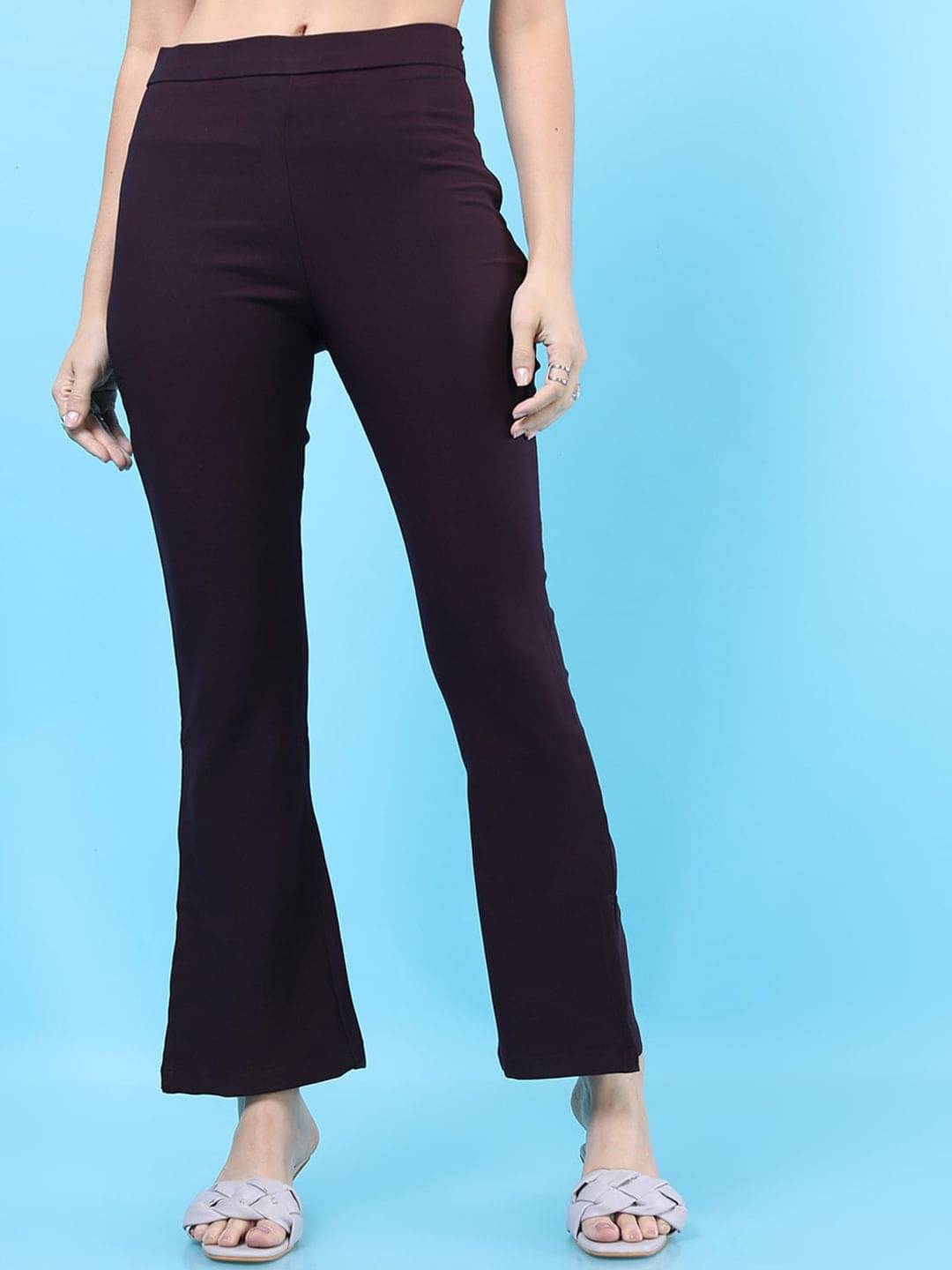     			Freehand Pack of 1 Polyester Tapered Women's Bootcut Pants ( Burgundy )