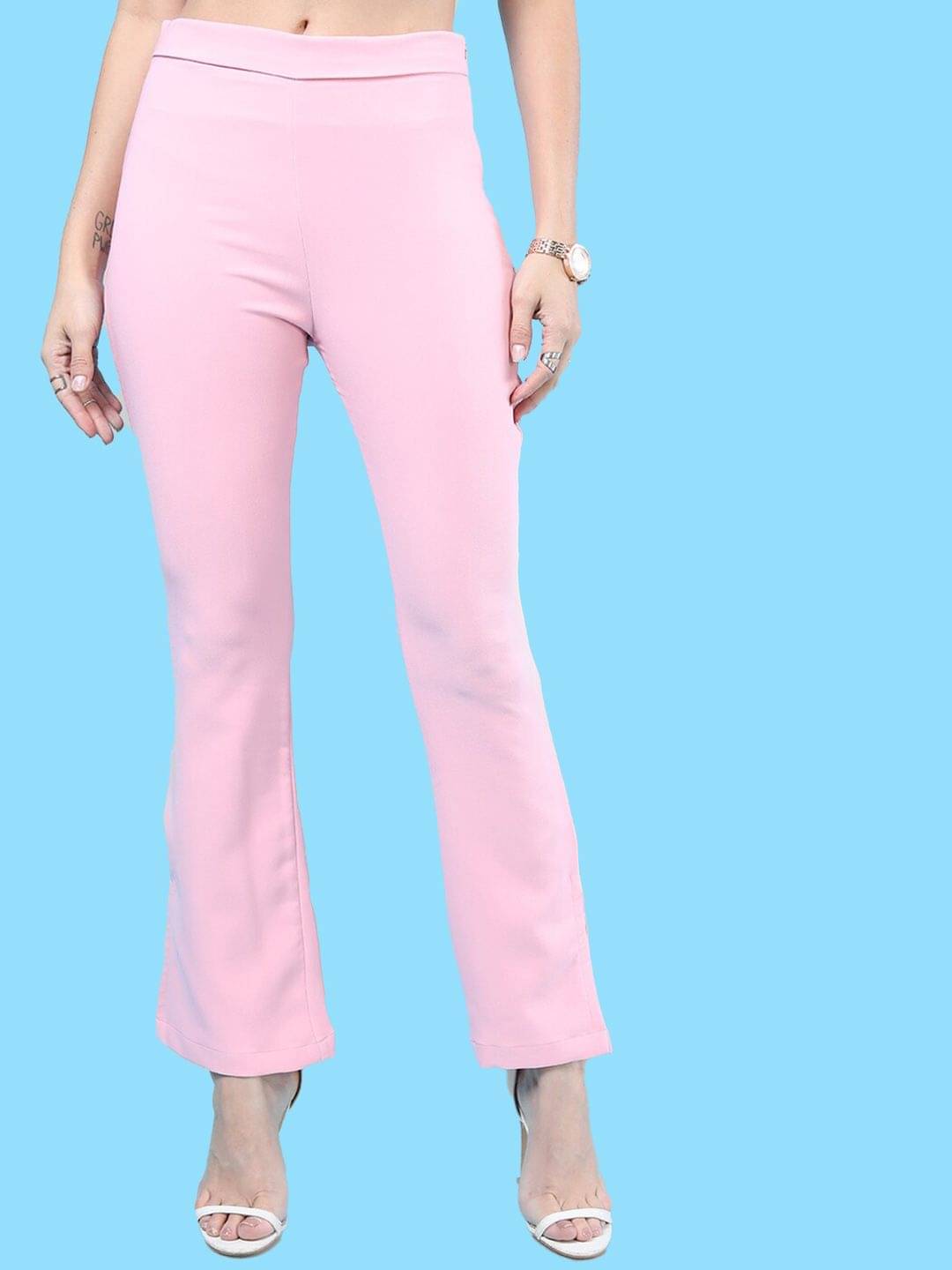     			Freehand Pack of 1 Polyester Tapered Women's Bootcut Pants ( Pink )