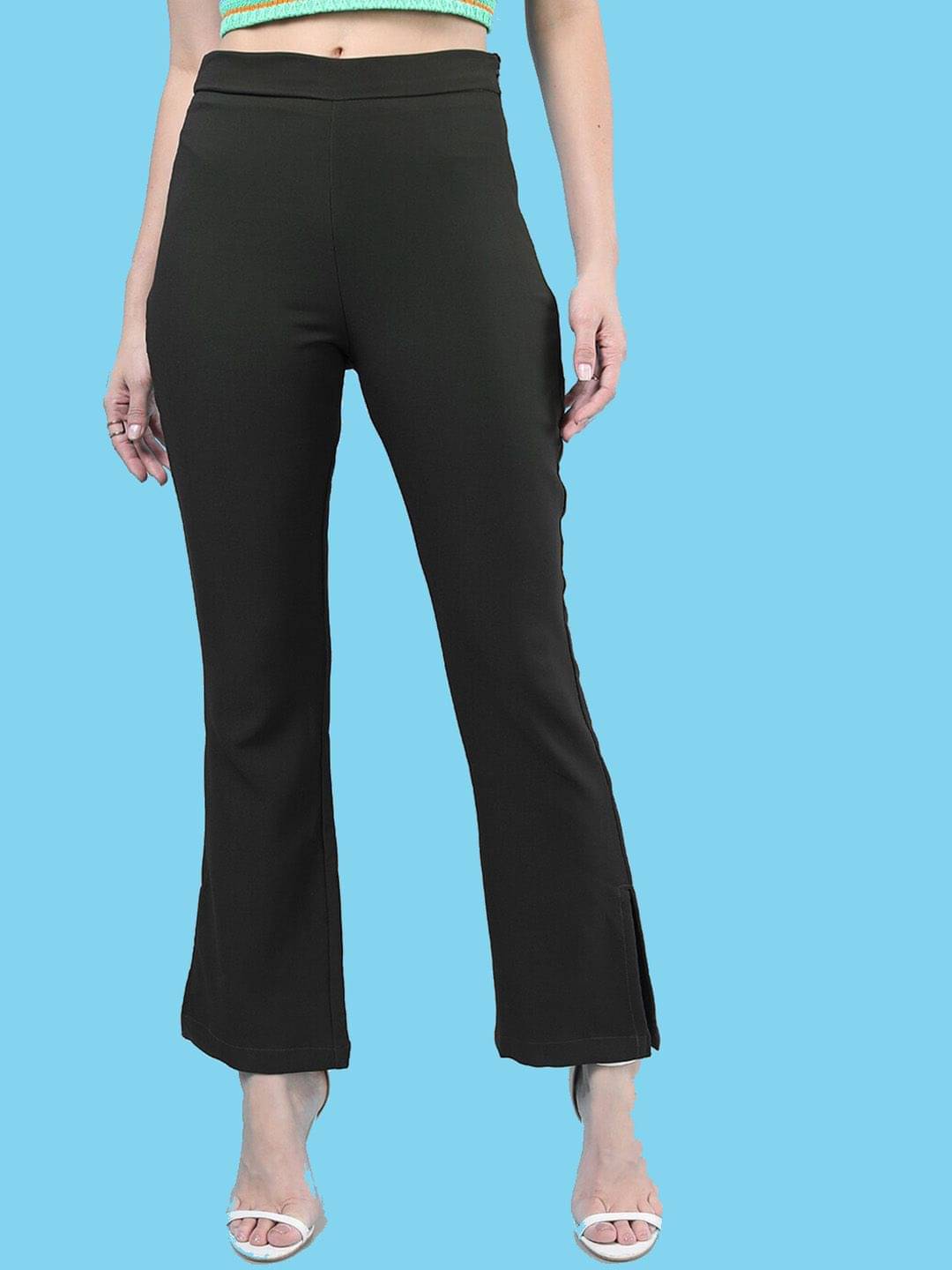     			Freehand Pack of 1 Polyester Tapered Women's Bootcut Pants ( Green )