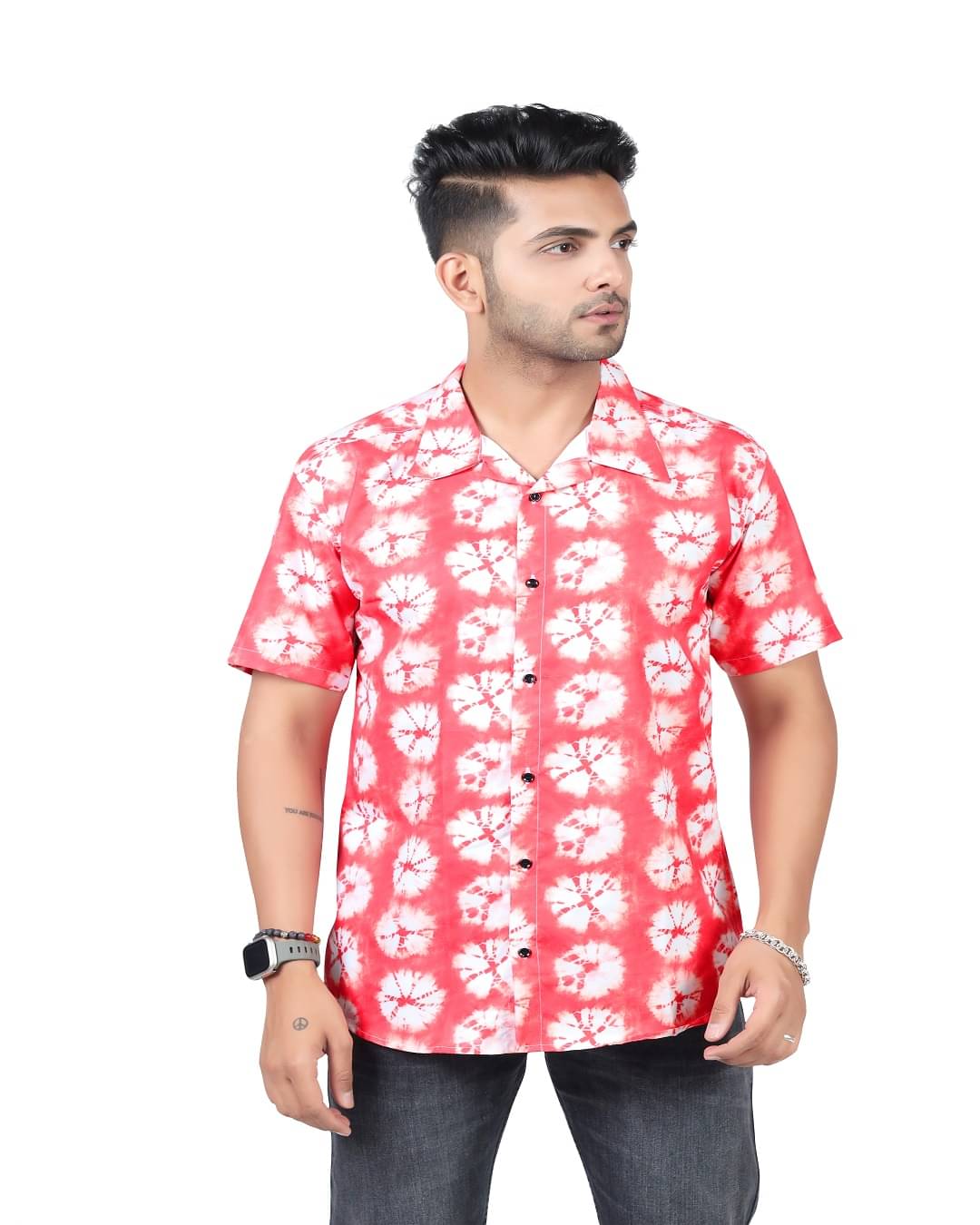 HARPITA Elastane Regular Fit Printed Half Sleeves Men's Casual Shirt - Orange ( Pack of 1 ) HARPITA Elastane Regular Fit Printed Half Sleeves Men's Casual Shirt - Orange ( Pack of 1 )