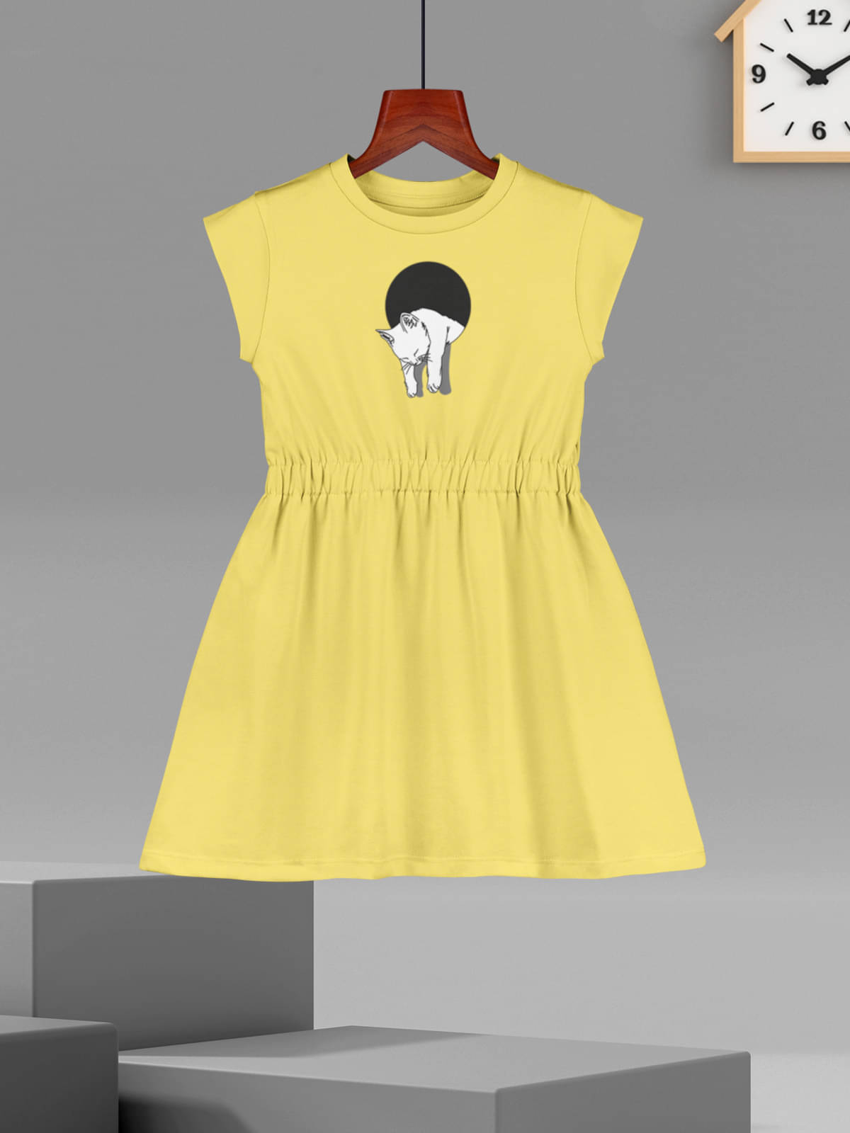 HELLCAT Cotton Blend A-line Dress For Girls ( Pack of 1 , Yellow ) HELLCAT Cotton Blend A-line Dress For Girls ( Pack of 1 , Yellow )