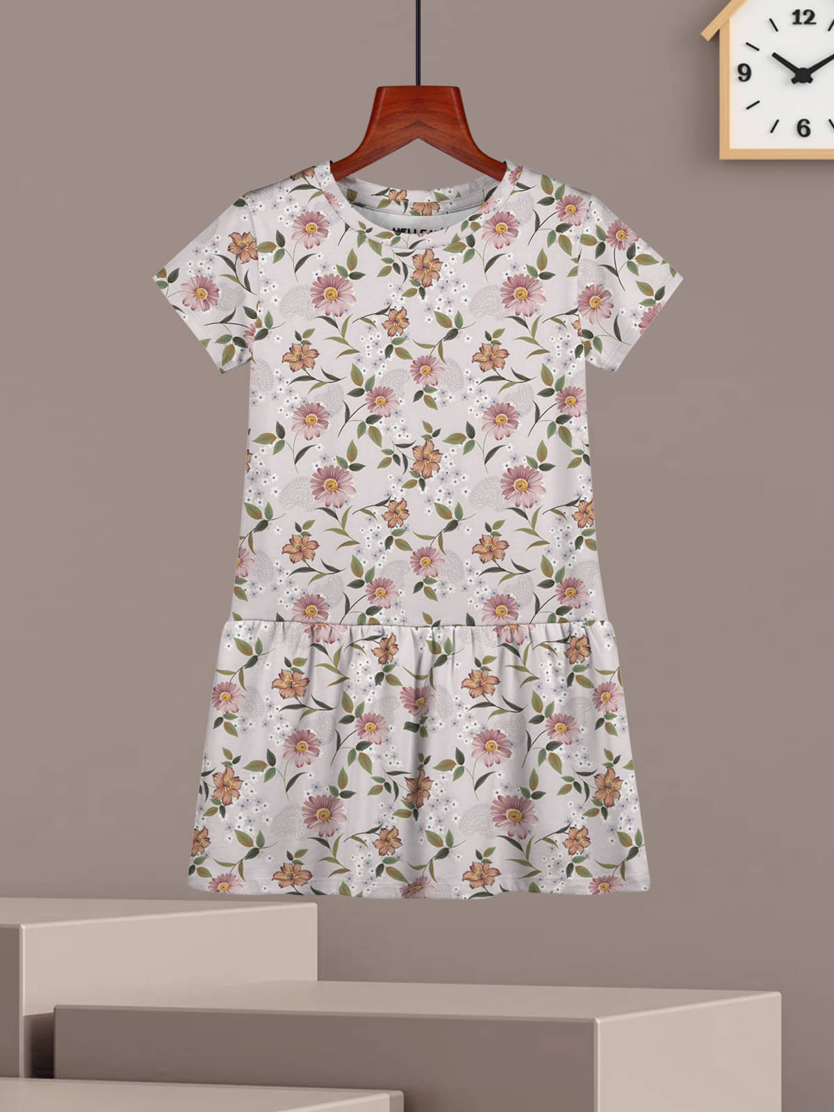     			HELLCAT Cotton Blend A-line Dress For Girls ( Pack of 1 , Lavender )